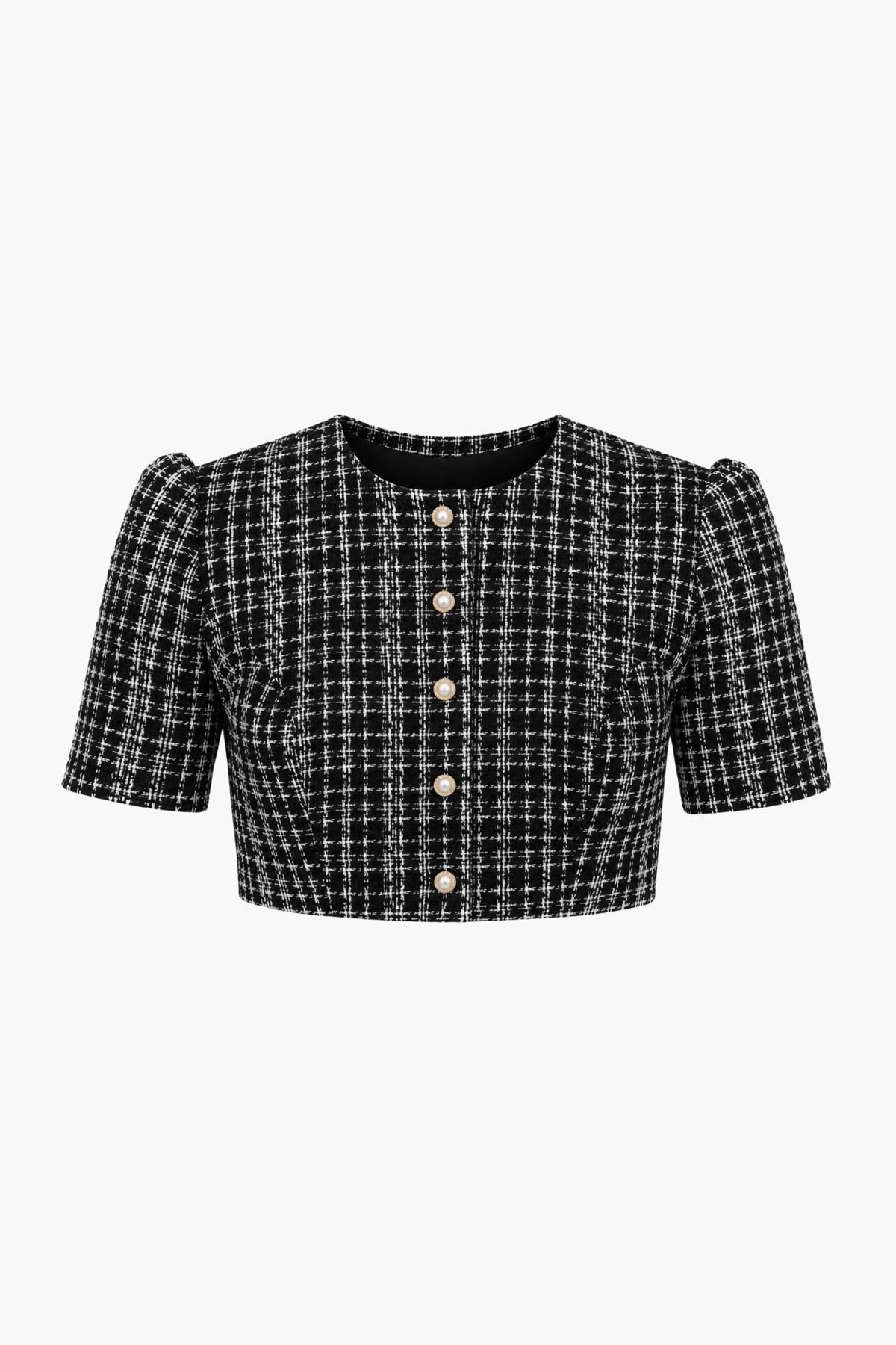Jackie Cropped Tweed Top