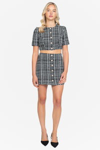 Jackie Cropped Tweed Top