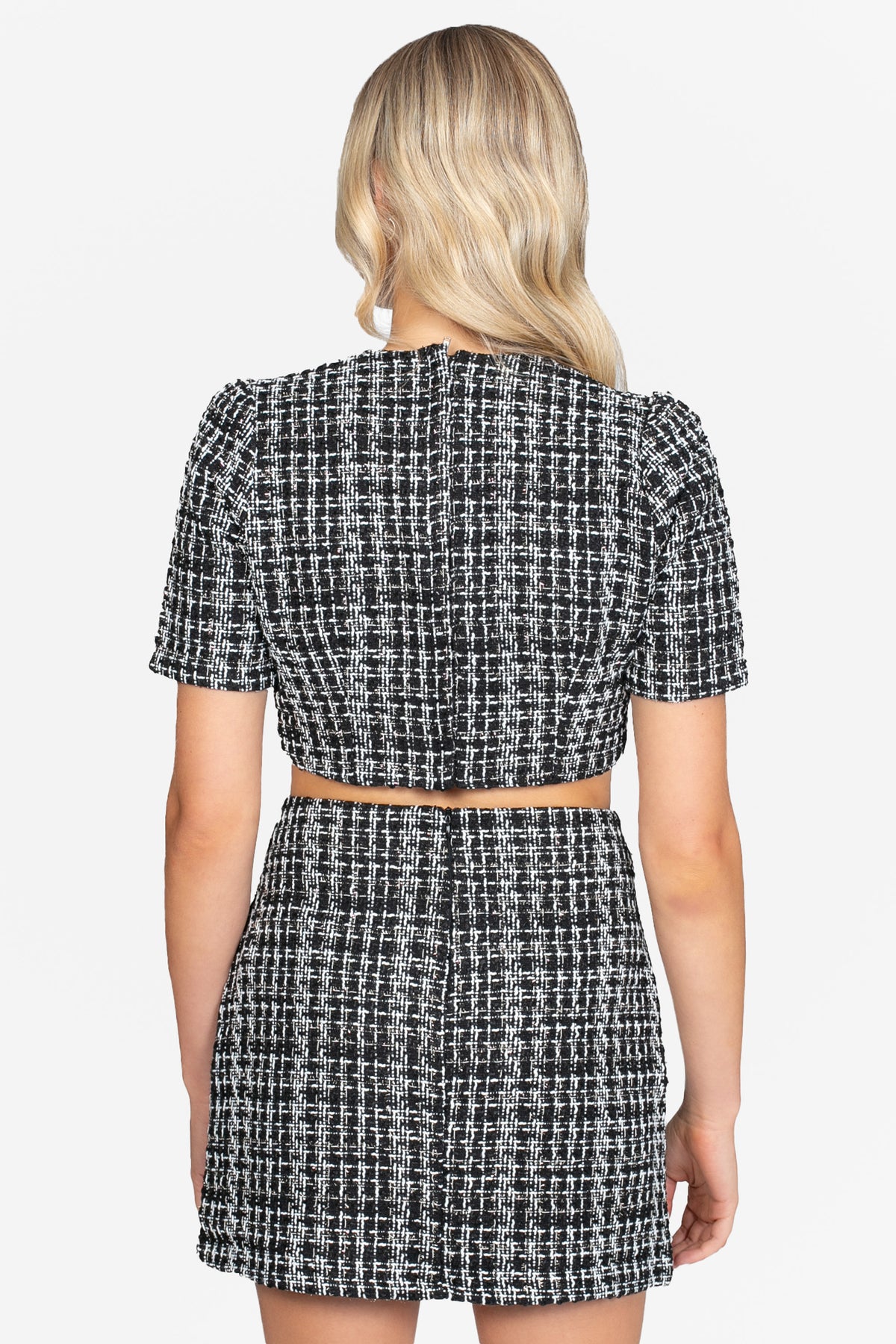 Jackie Cropped Tweed Top