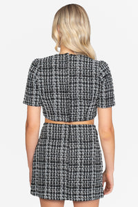 Jackie Cropped Tweed Top