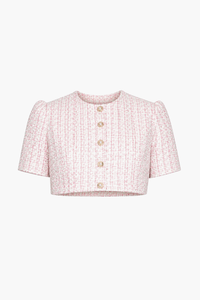 Jackie Cropped Tweed Top