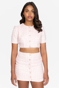 Jackie Cropped Tweed Top