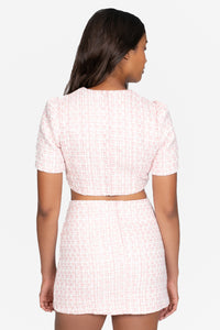 Jackie Cropped Tweed Top