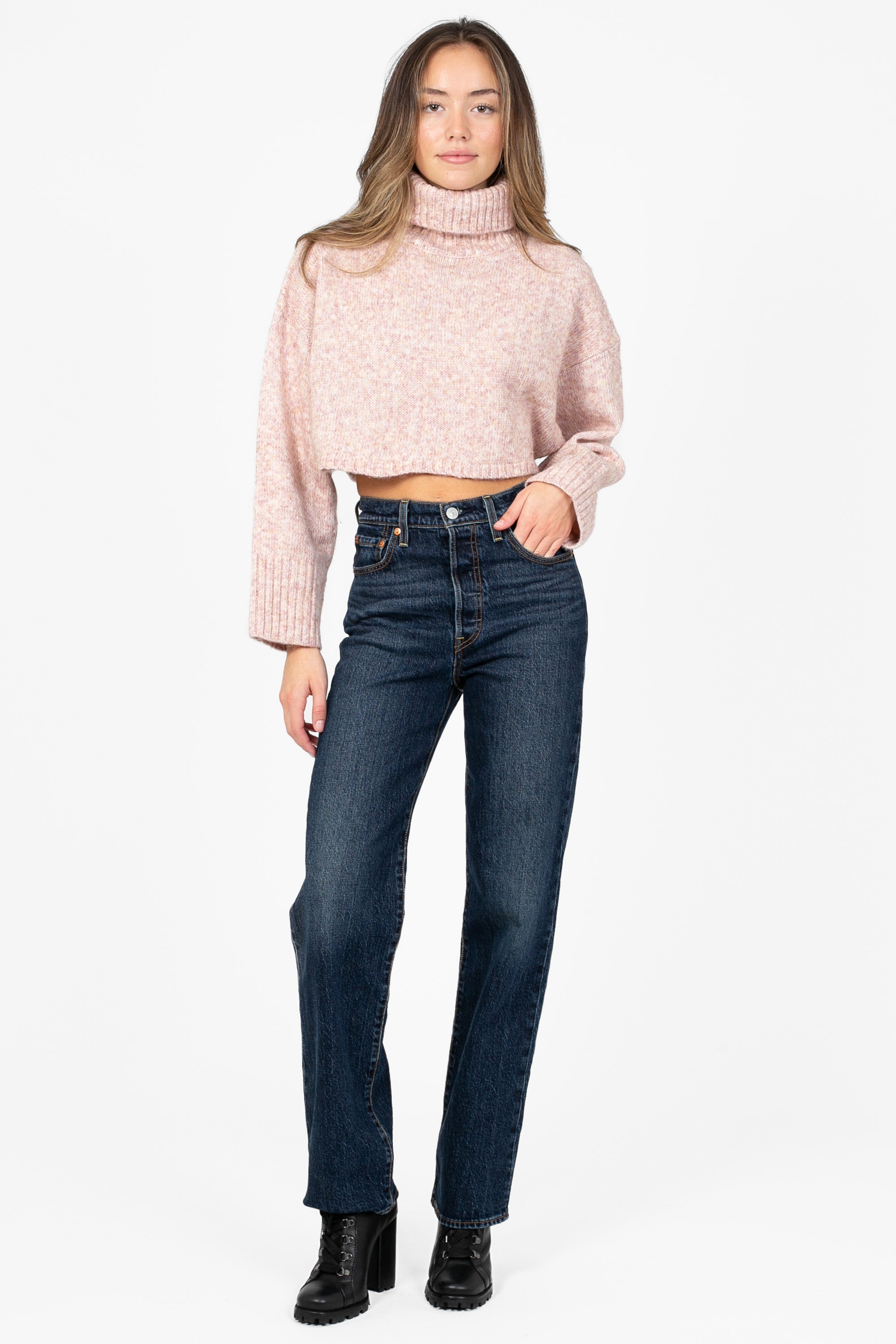 Belinda Drop Shoulder Crop Sweater