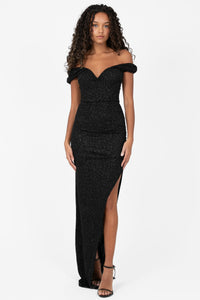 Greta Side Slit Maxi Gown - honey