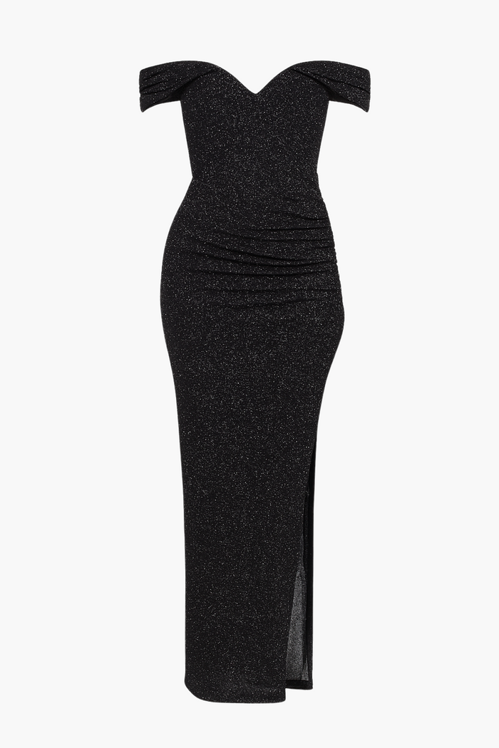 Greta Side Slit Maxi Gown - honey