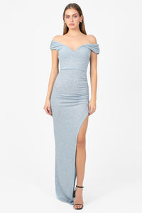 Greta Side Slit Maxi Gown - honey