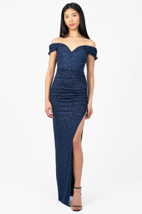 Greta Side Slit Maxi Gown - honey