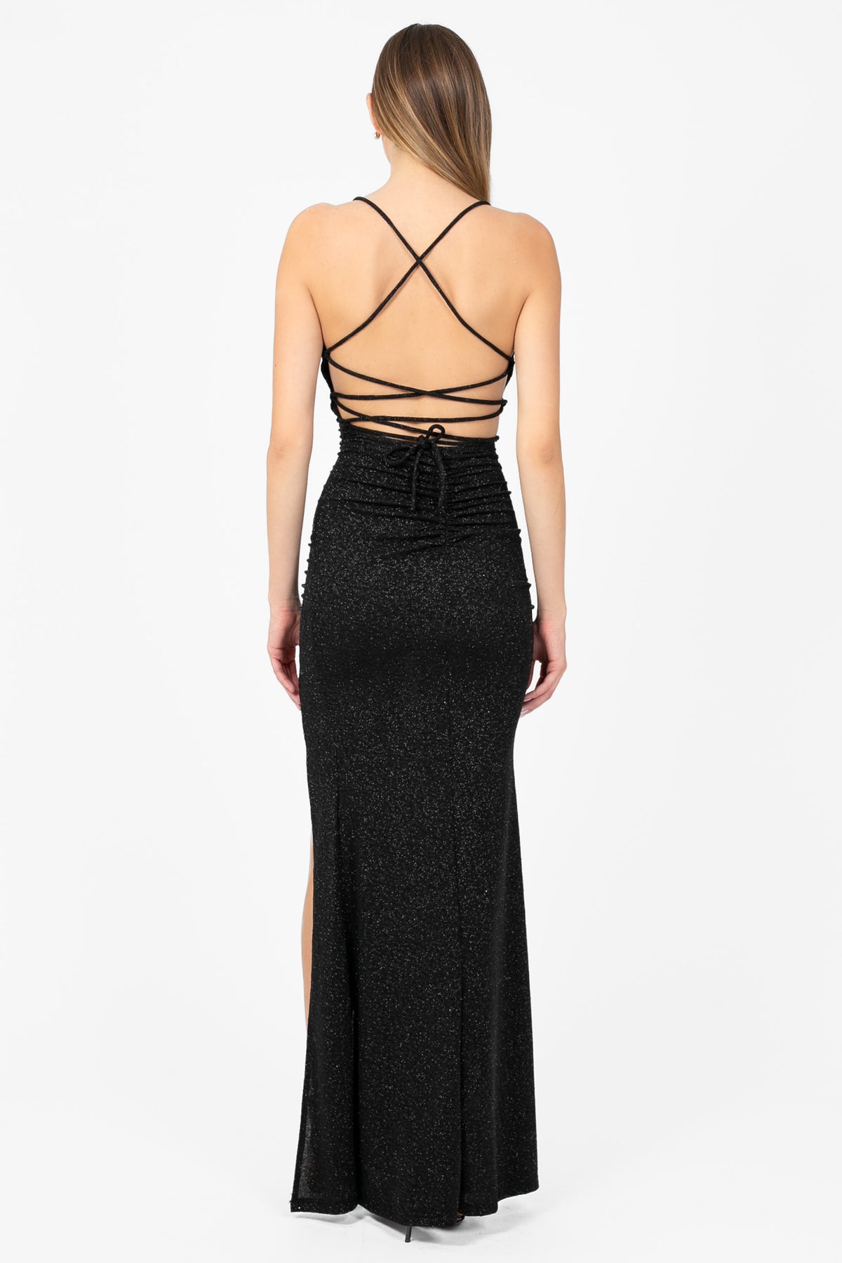 Sasha Glitter Maxi Dress - honey