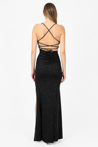 Sasha Glitter Maxi Dress - honey