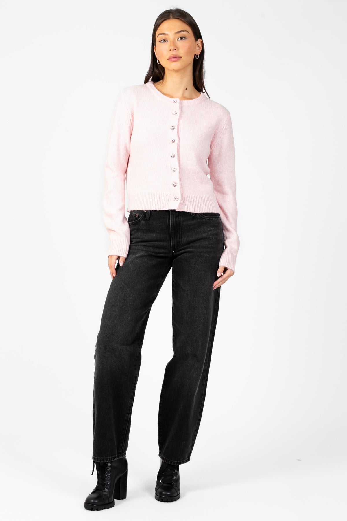 Lyla + Luxe® Aisha Crystal Cardigan - honey