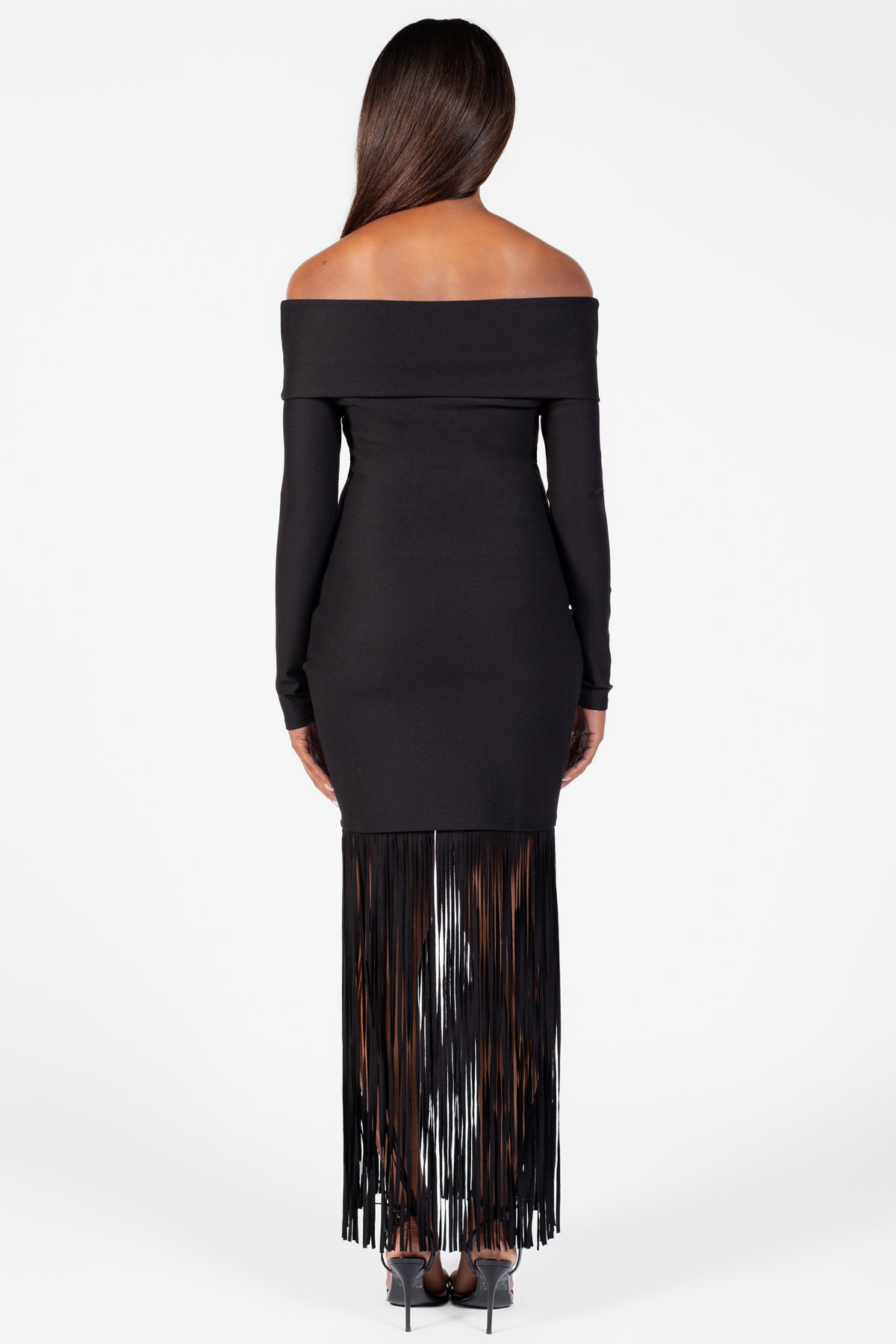 Aurelia Knit Fringe Midi Dress - honey