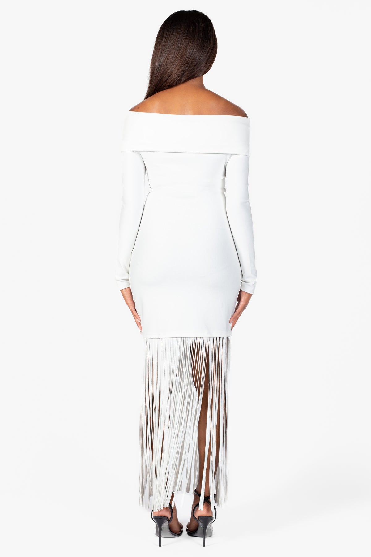 Aurelia Knit Fringe Midi Dress - honey