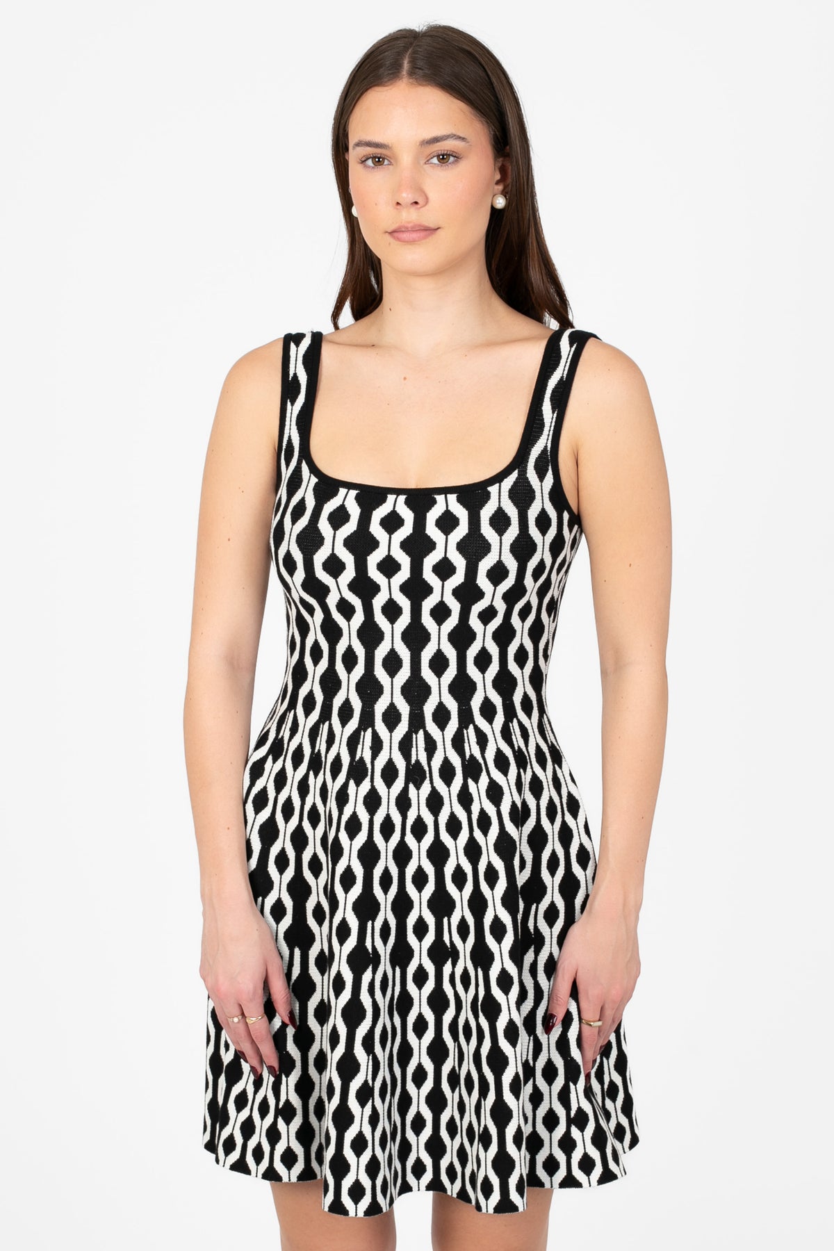 Lana Geometric Print Mini Dress - honey