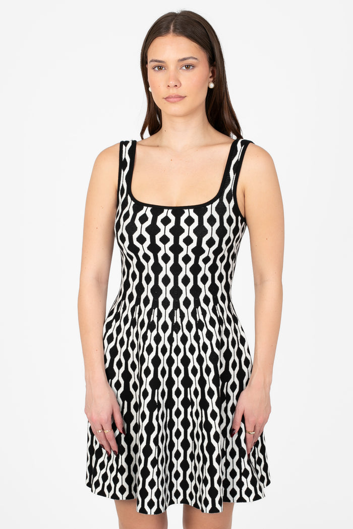 Lana Geometric Print Mini Dress - honey