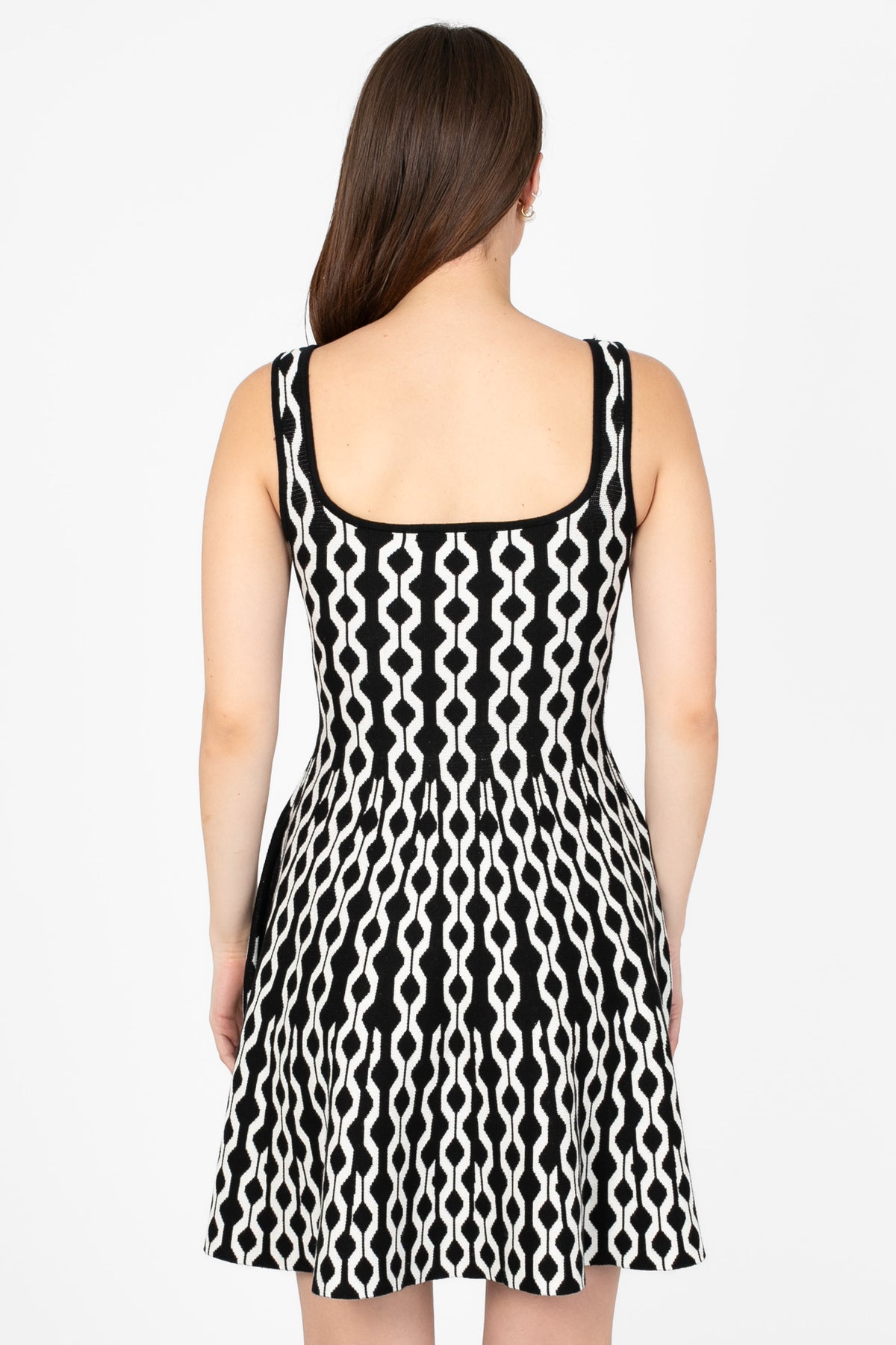 Lana Geometric Print Mini Dress - honey