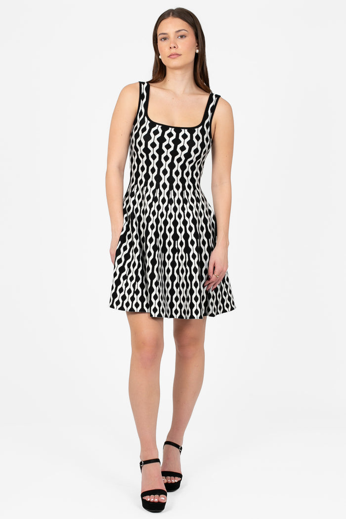 Lana Geometric Print Mini Dress - honey