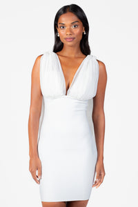 Saphira Tulle Bodycon Mini Dress - honey