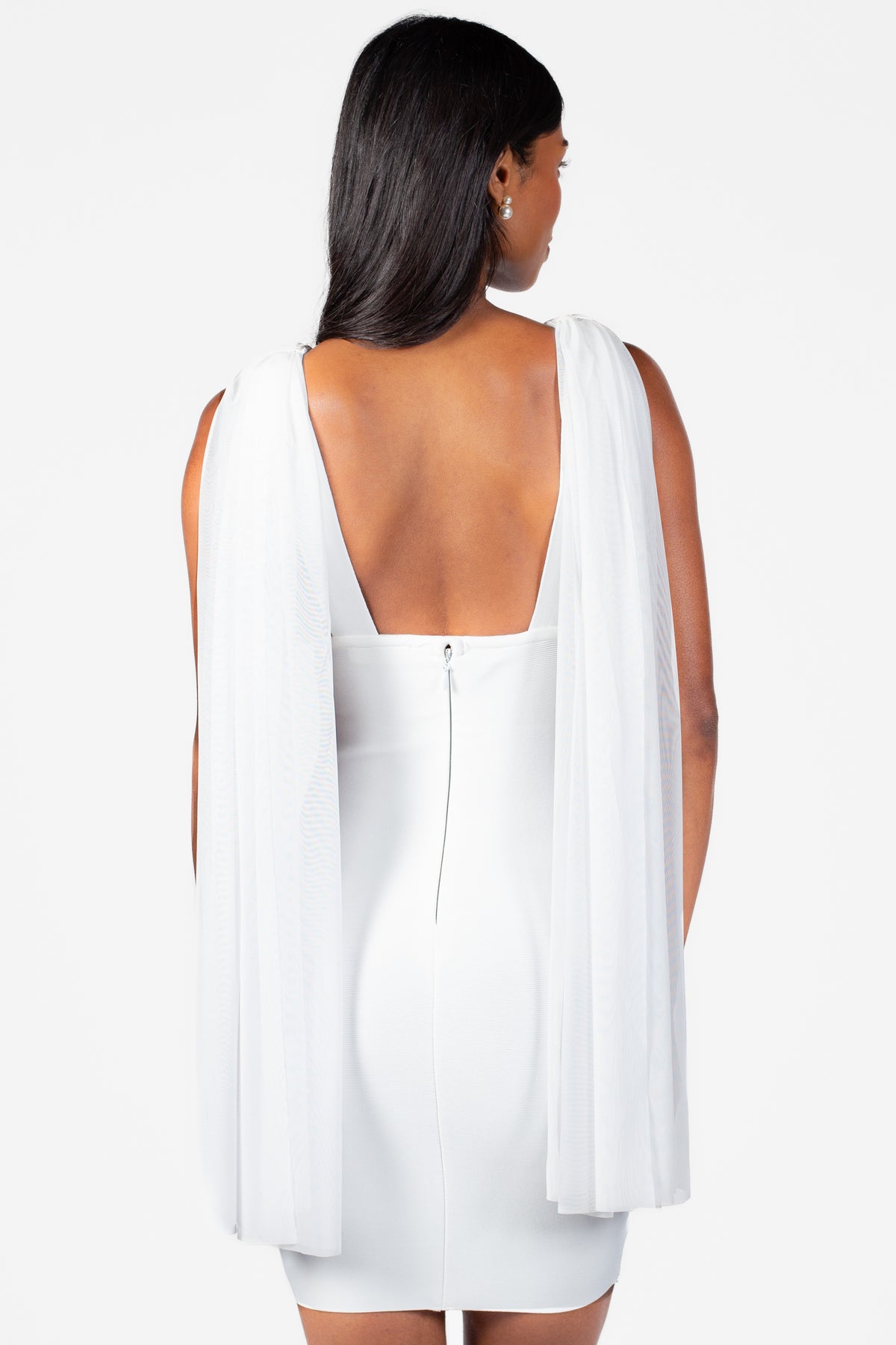 Saphira Tulle Bodycon Mini Dress - honey