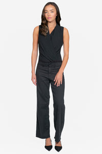 Dorothea Sleeveless Drapey Chiffon Bodysuit