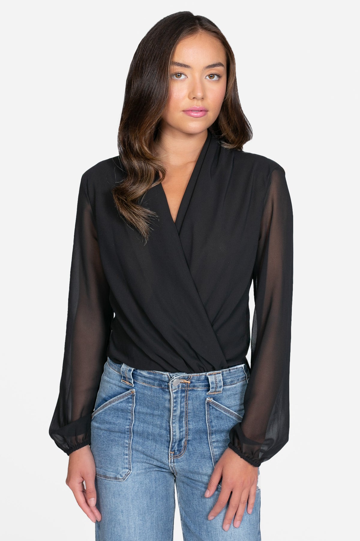 Isla Long Sleeve Chiffon Bodysuit