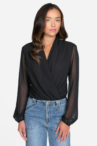 Isla Long Sleeve Chiffon Bodysuit