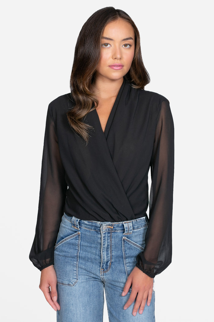 Isla Long Sleeve Chiffon Bodysuit