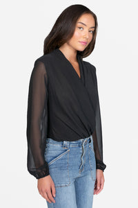Isla Long Sleeve Chiffon Bodysuit
