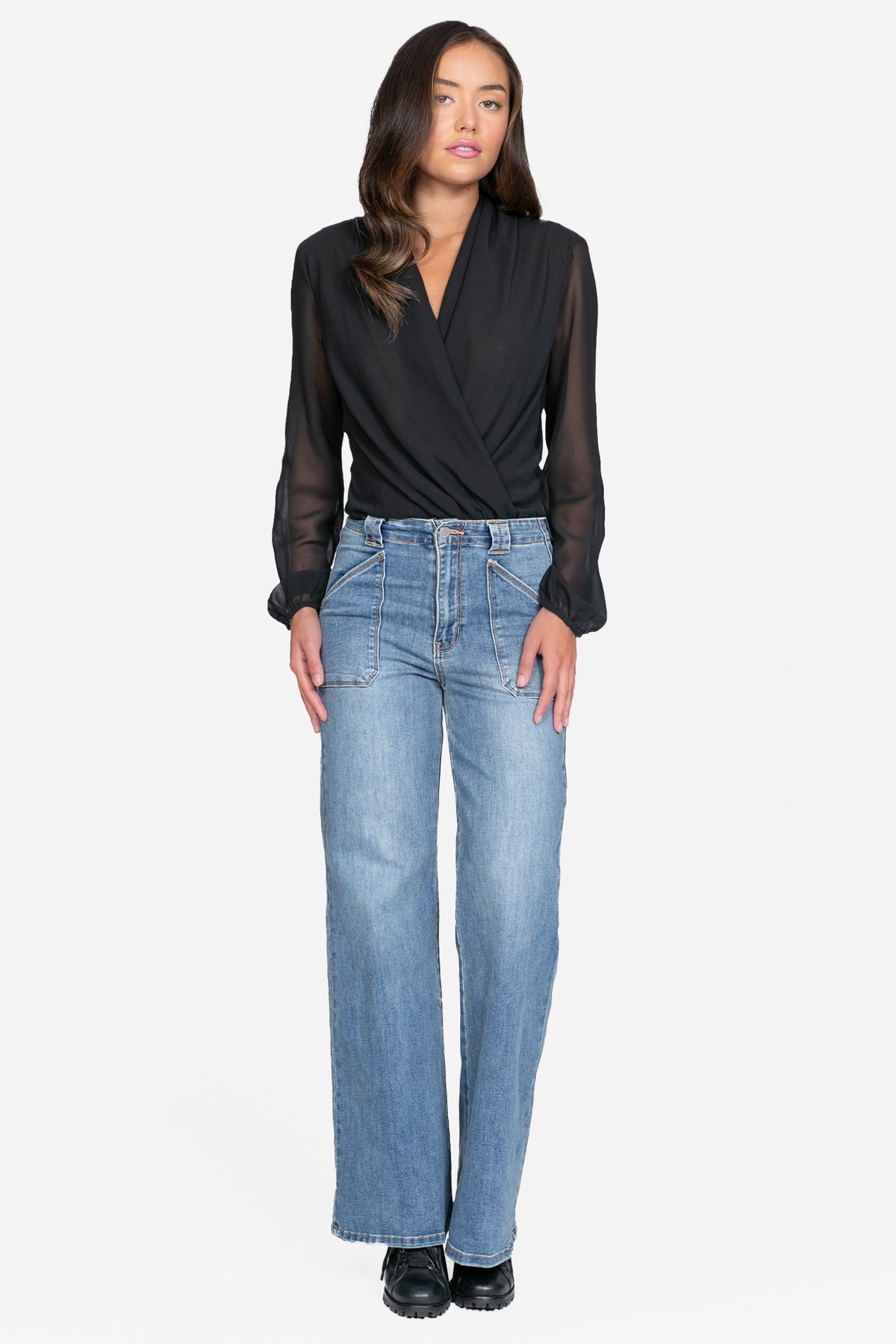 Isla Long Sleeve Chiffon Bodysuit