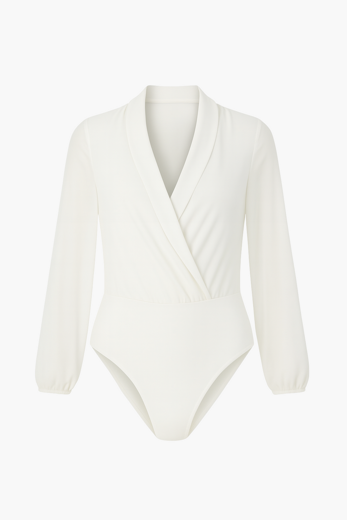 Isla Long Sleeve Chiffon Bodysuit - honey