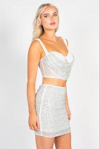 London Pearl Crop Bustier Blouse