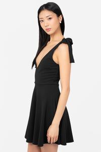 Gabriella Tie Shoulder Skater Mini Dress - honey