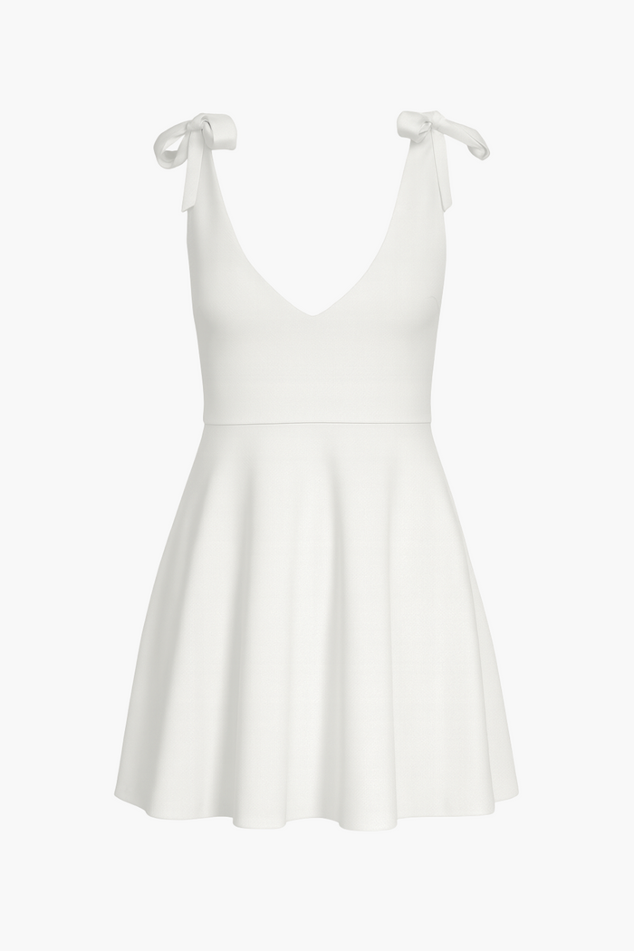 Gabriella Tie Shoulder Skater Mini Dress - honey