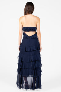 Solara Chiffon Ruffle Maxi Dress - honey