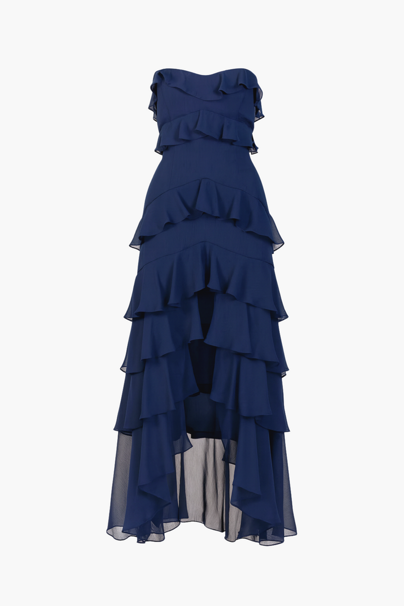 Solara Chiffon Ruffle Maxi Dress honey Solara Chiffon Ruffle Maxi Dress honey