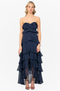 Solara Chiffon Ruffle Maxi Dress