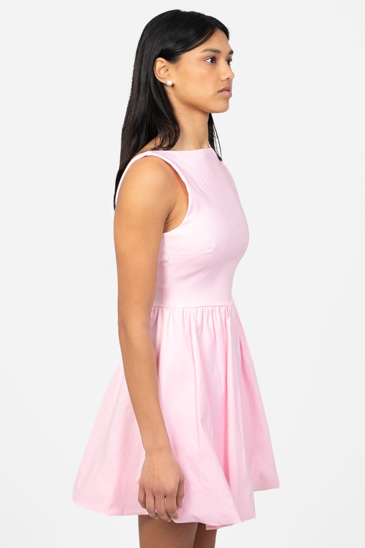 Winona Bubble Hem Mini Dress - honey
