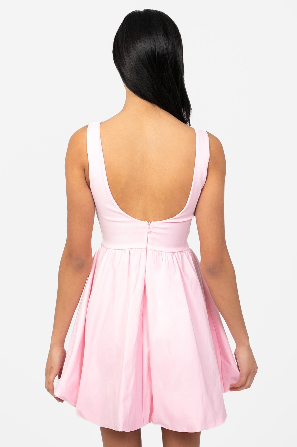 Winona Bubble Hem Mini Dress - honey