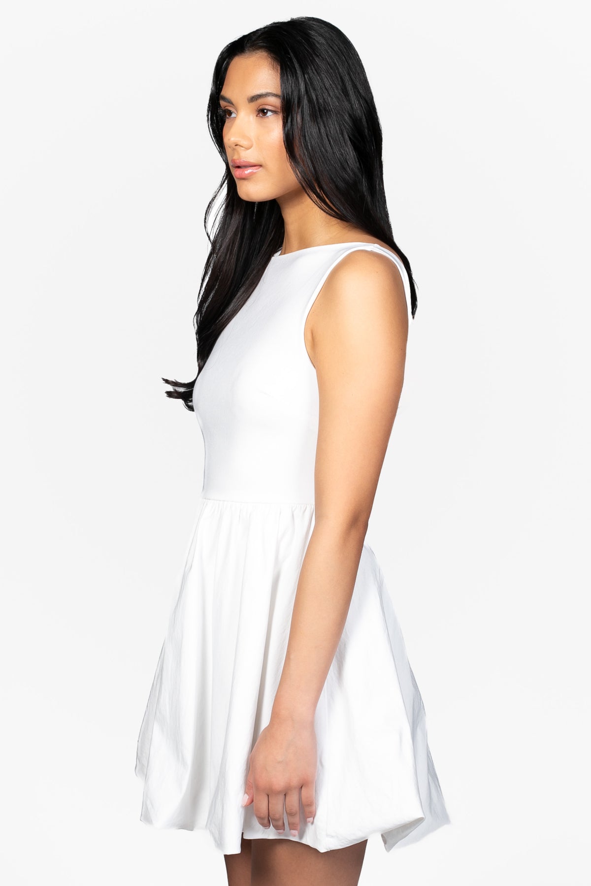 Winona Bubble Hem Mini Dress - honey
