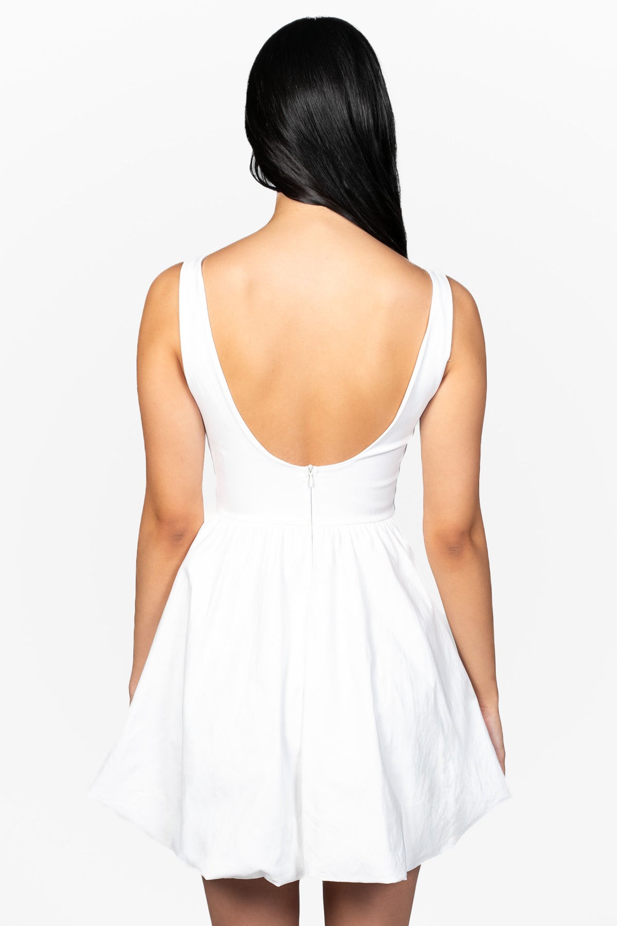 aida backless bubble mini dress Edikted Women's Aida Backless Bubble Mini Dress in White
