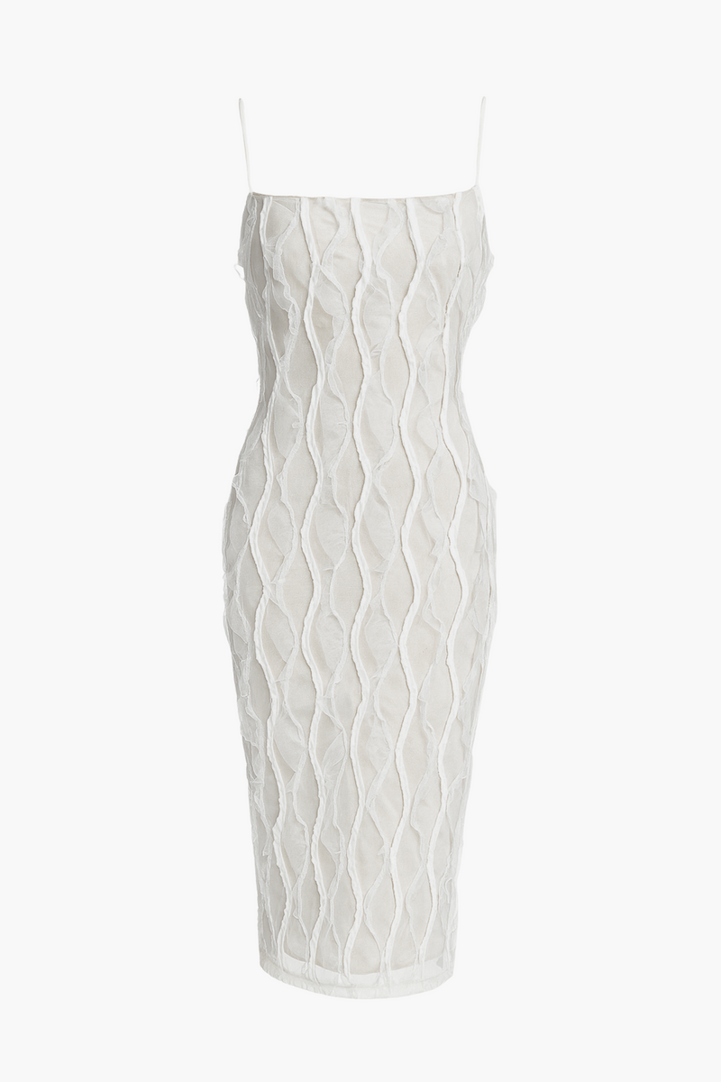 Samiah Ruffle Ribbon Midi Dress – honey Samiah Ruffle Ribbon Midi Dress – honey