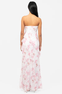 Catalina Rose Print Maxi Dress - honey