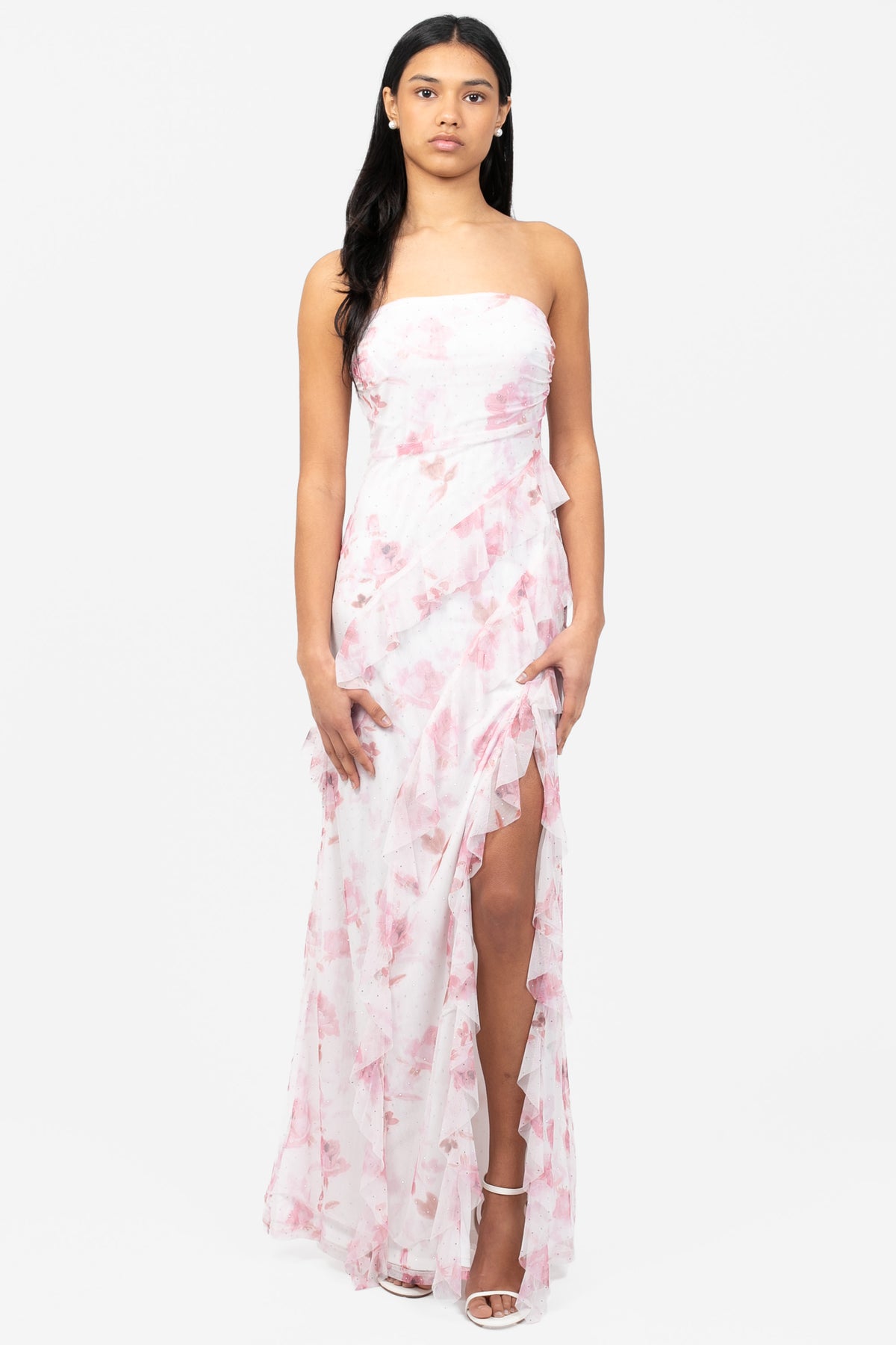 Catalina Rose Print Maxi Dress - honey