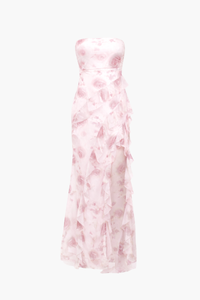 Catalina Rose Print Maxi Dress - honey