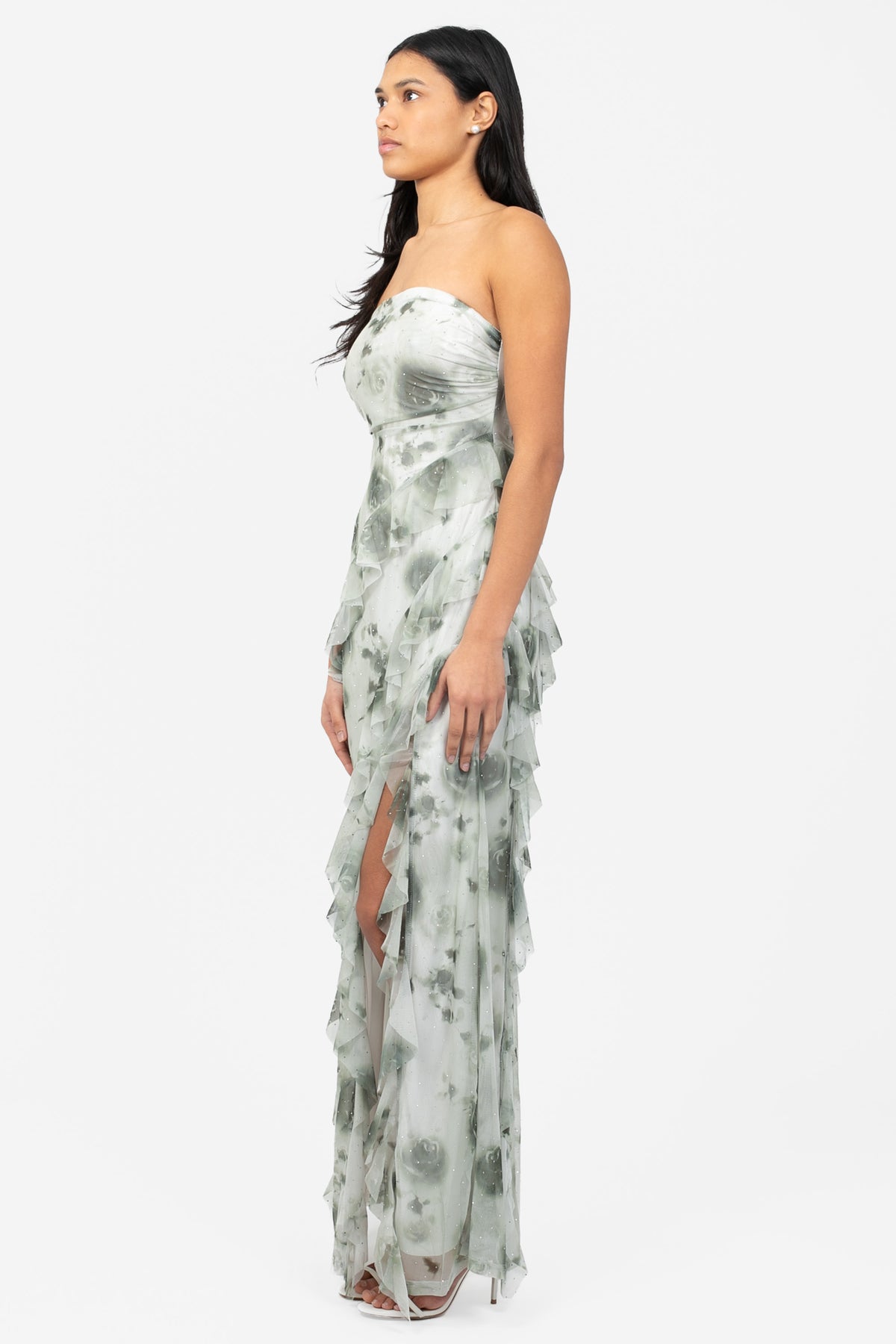 Catalina Rose Print Maxi Dress - honey