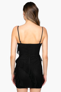 Sienna Ruffle Chiffon Mini Dress - honey