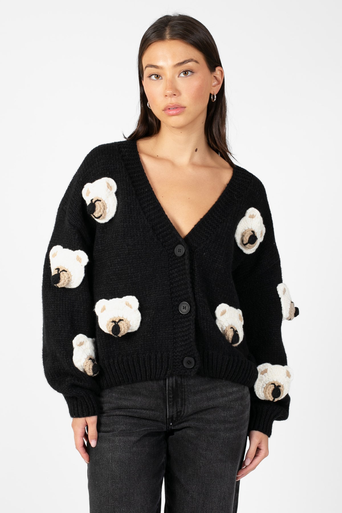 Loveable Teddy Bear Cardigan - honey