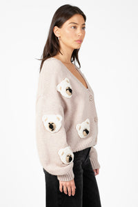 Loveable Teddy Bear Cardigan - honey