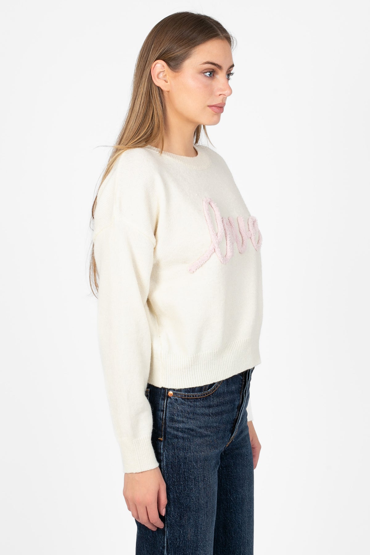 Love Crew Neck Sweater - honey