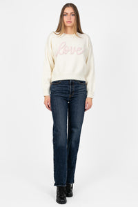 Love Crew Neck Sweater - honey